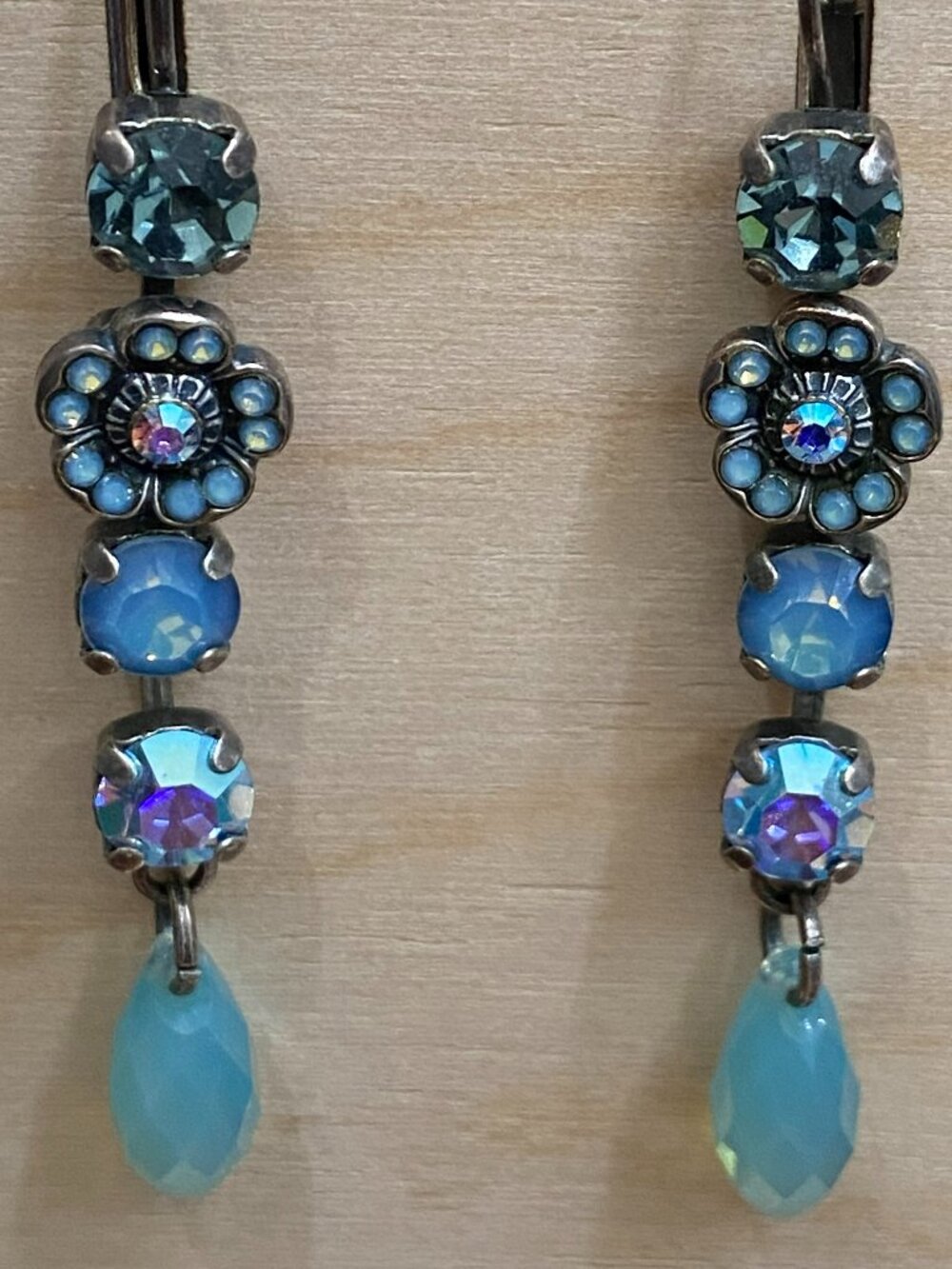 Mariana Dangle/Drop Earrings with Fixed Stone with flower & crystals